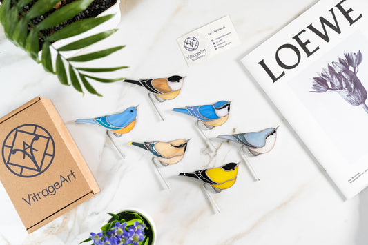 Bring Your Plants to Life: Stained Glass Butterflies and Birds for Pot Decoration