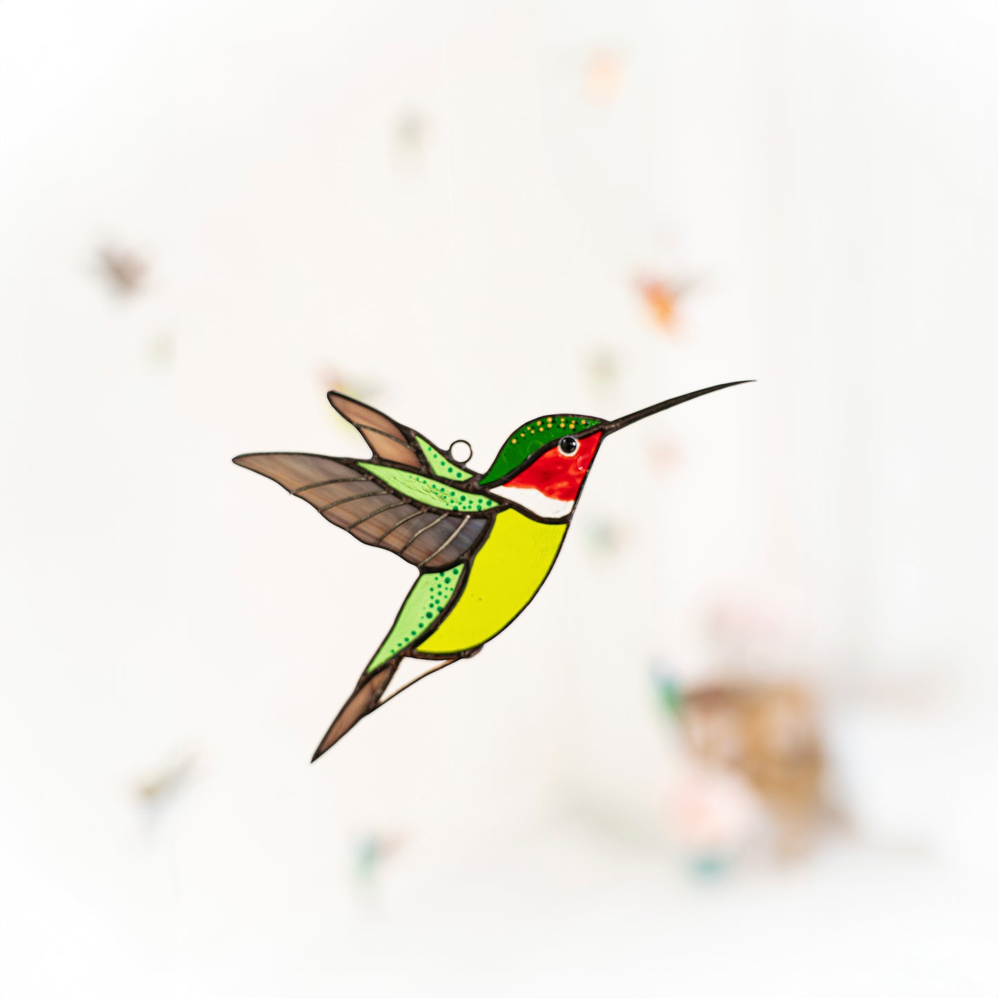 Grüner Kolibri-Sonnenfänger – Buntglas-Fensterdekor-Geschenk für Mama, Oma oder Naturliebhaber